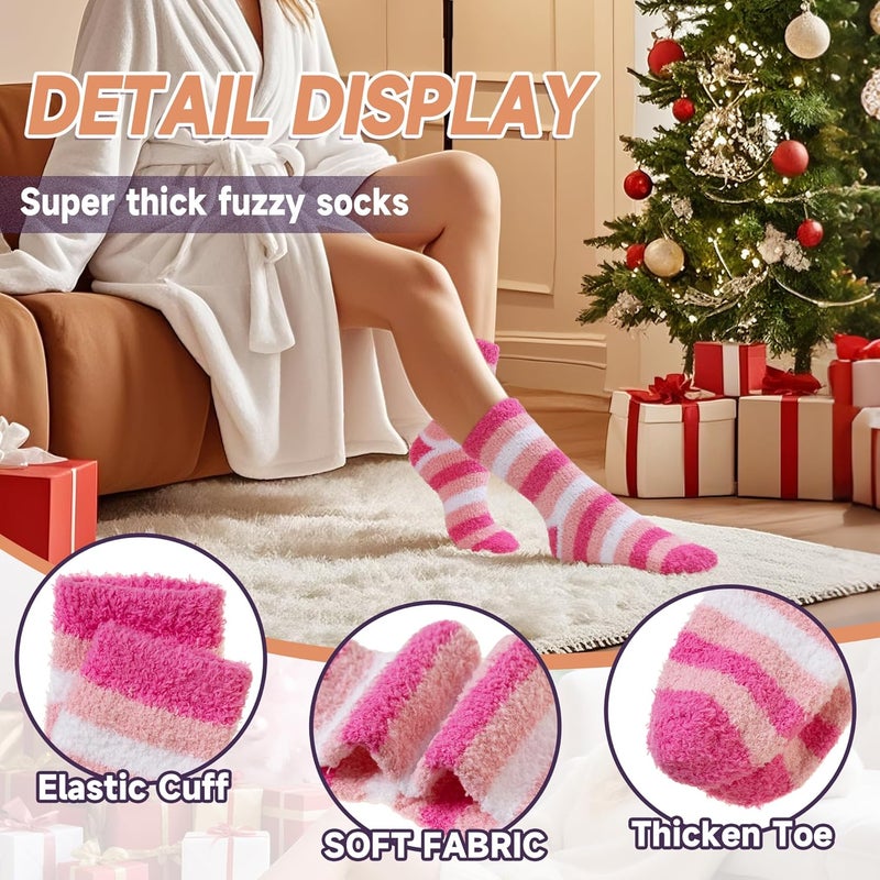 AMENLAN Store Women Fuzzy Slipper Socks Winter Microfiber Soft Cozy Plush Fluffy Socks Warm Comfy Thermal Home Sleeping Socks - Image 3